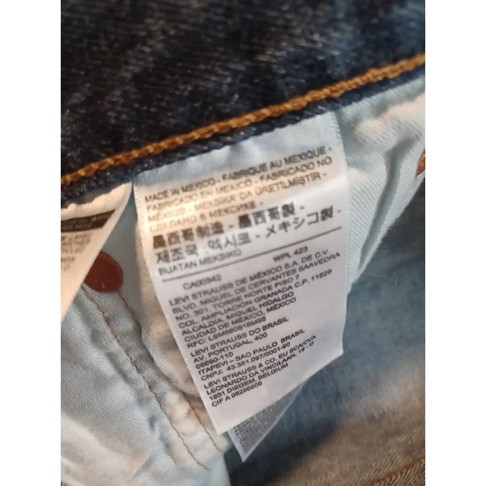 Levi's 501 Button Fly Light Acid Wash Straight Leg Denim 38 29